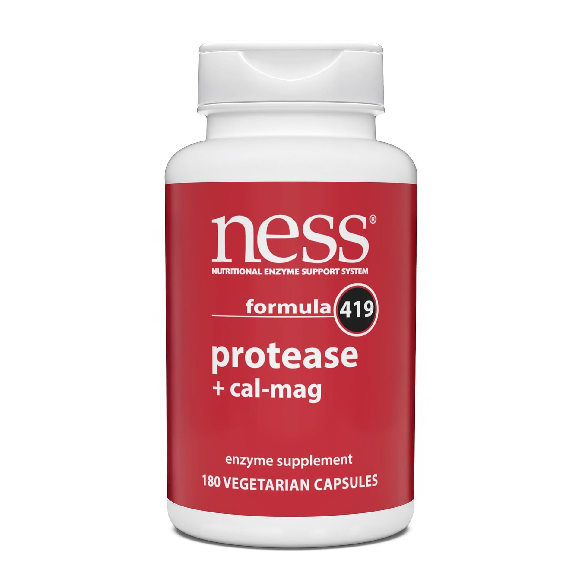 NESS Protease + Cal/Mag Enzyme Supplement Capsules 180 Capsules