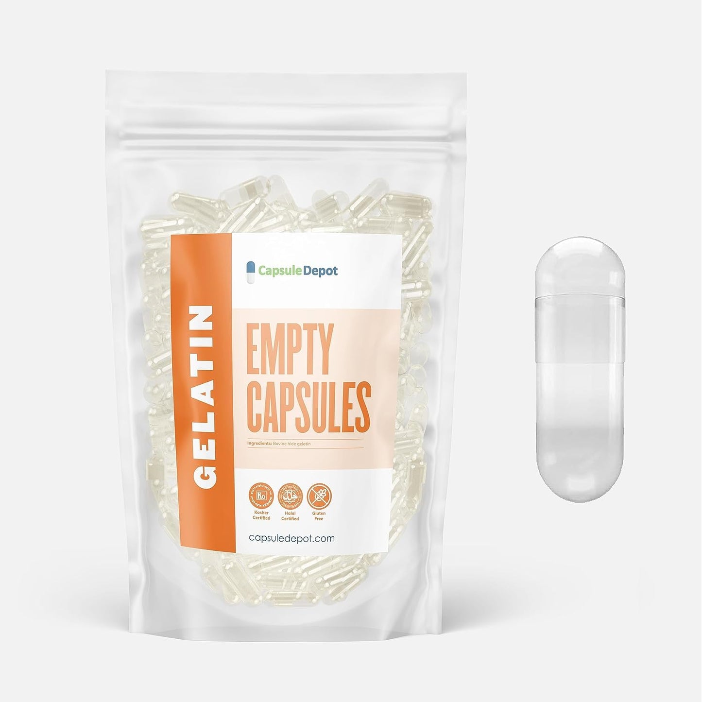 Capsule Depot Clear Size 00 Empty Gelatin Capsules, 10,000 Count
