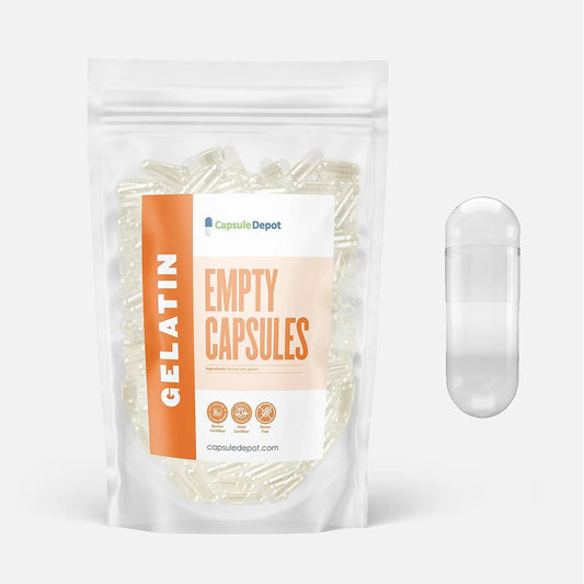 Capsule Depot Clear Size 00 Empty Gelatin Capsules, 10,000 Count