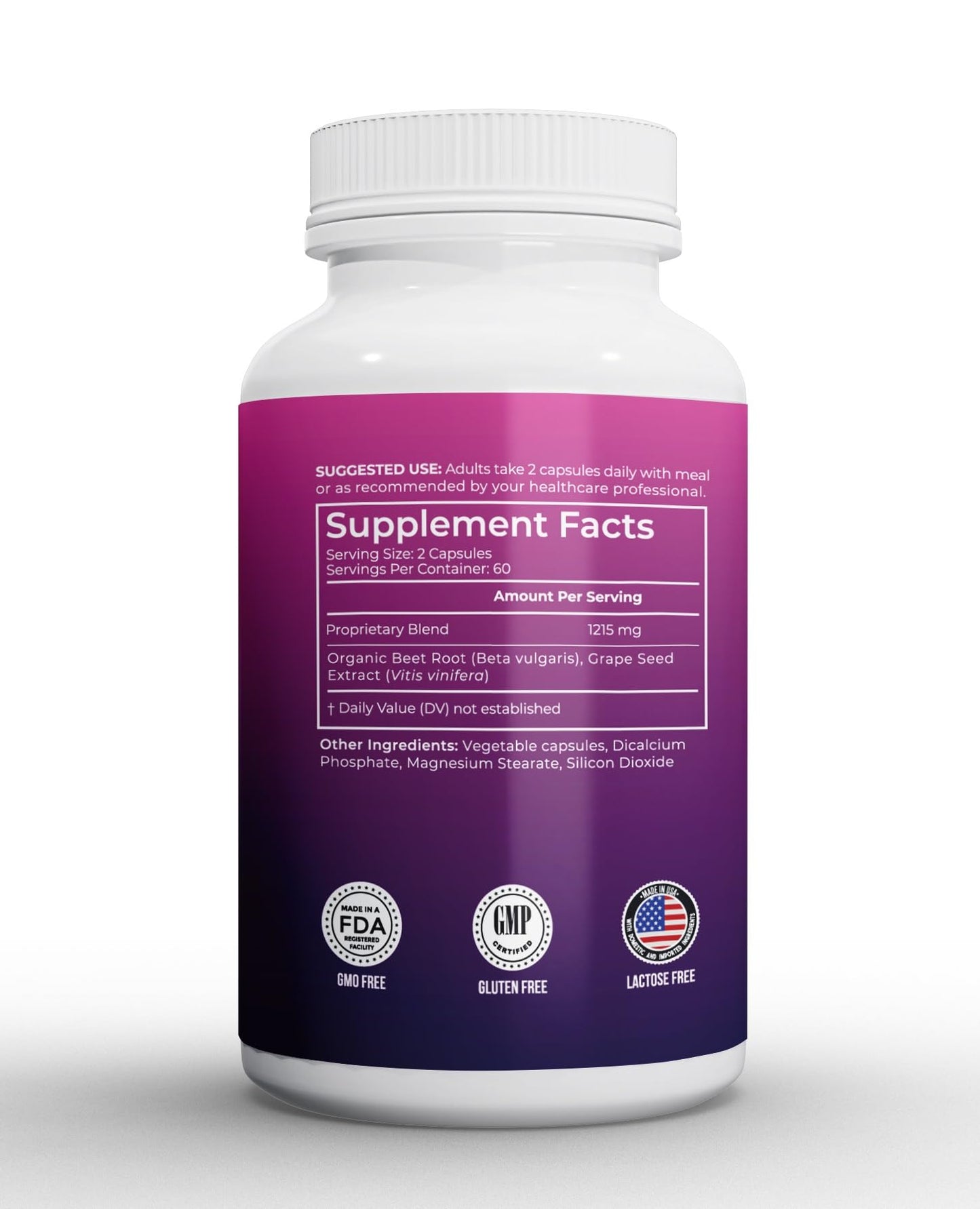 Regenva Beet Root Powder Capsule 1025mg Non-GMO, 120 Count