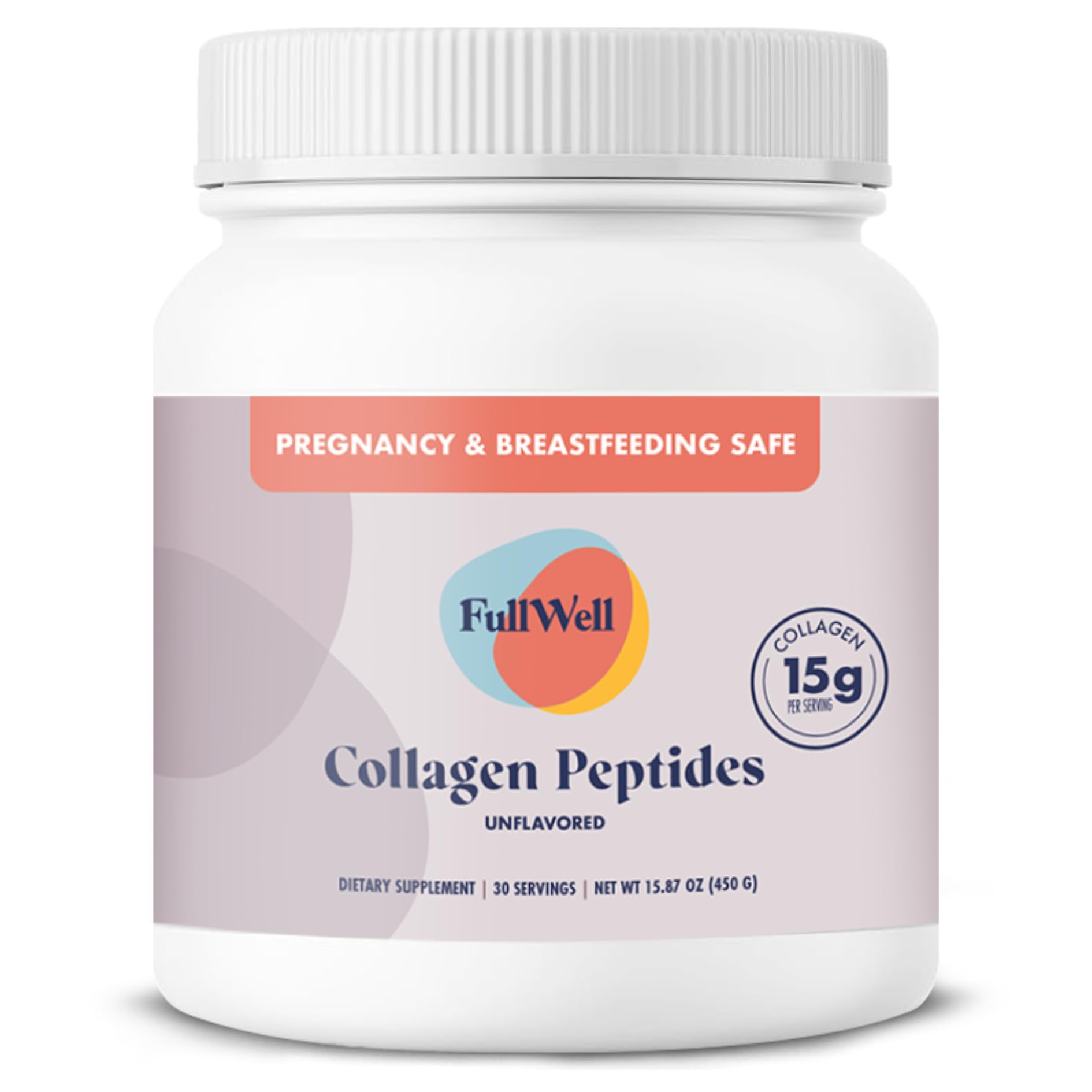 FullWell Unflavored Collagen Peptides Powder, Grass-Fed Bovine Collagen for Skin Health, 15.87 oz