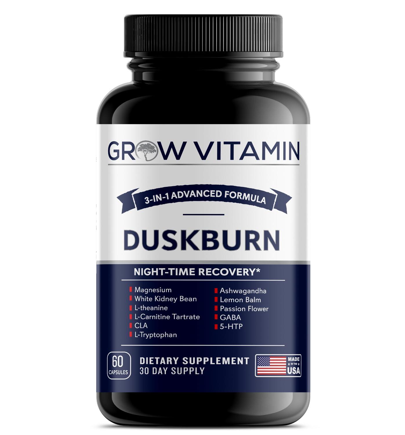Grow Vitamin Sleep Supplement Nootropic-Infused Comprehensive Sleep & Recovery Supplement, 60 Capsules