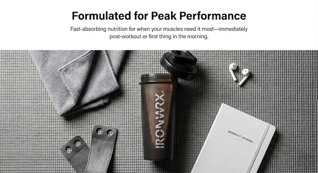 IRONWRX 100% Hydrolyzed Whey Protein Isolate Powder, Chocolate, 70 Servings