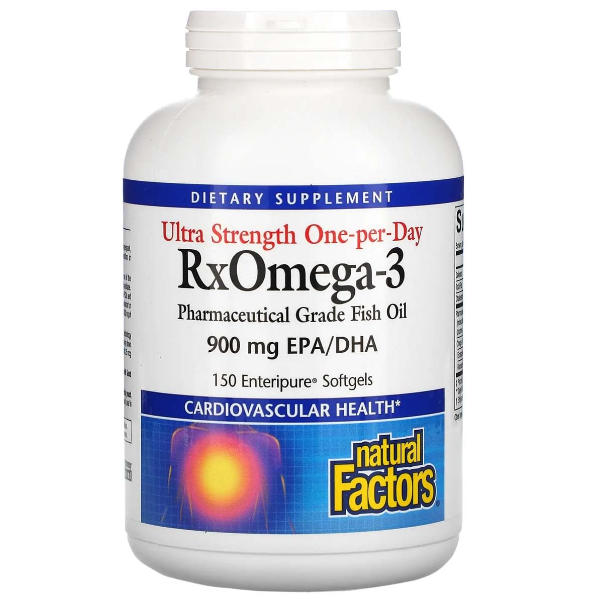 Natural Factors RxOmega-3 Ultra Strength - Brain & Heart Health Support - Eye Health Supplement with EPA & DHA - Supplement with Omega-3 Fatty Acids & Vitamin D3 150 Softgels