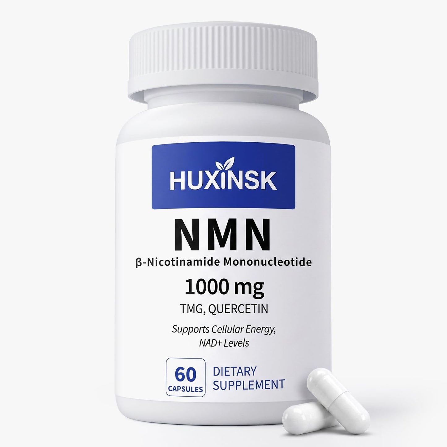 HUXINSK NMN Supplement 1000mg 4-in-1 Liposomal NMN for NAD+ Supplement Capsules 60 Capsules
