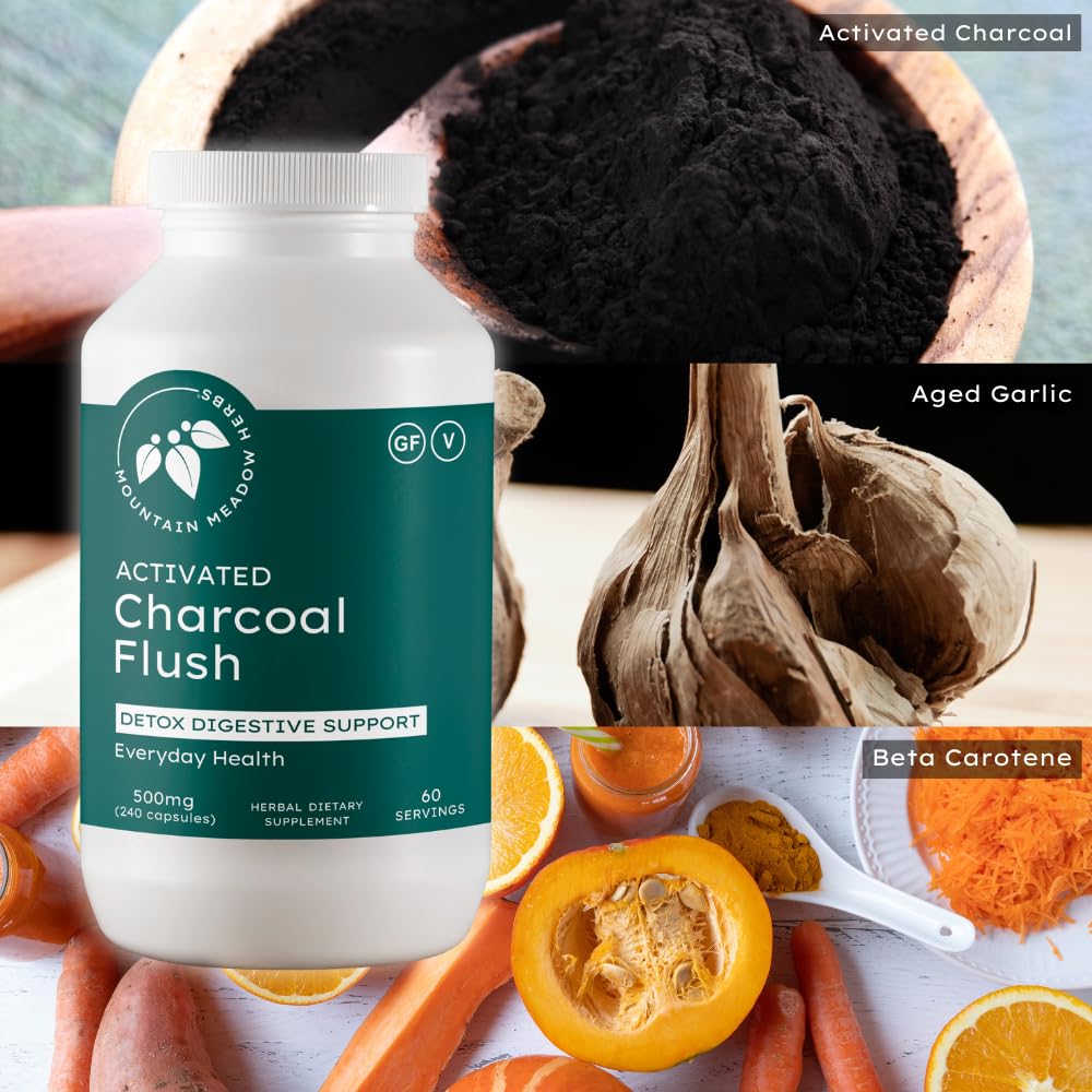 Mountain Meadow Herbs Activated Charcoal Flush Capsules 240
