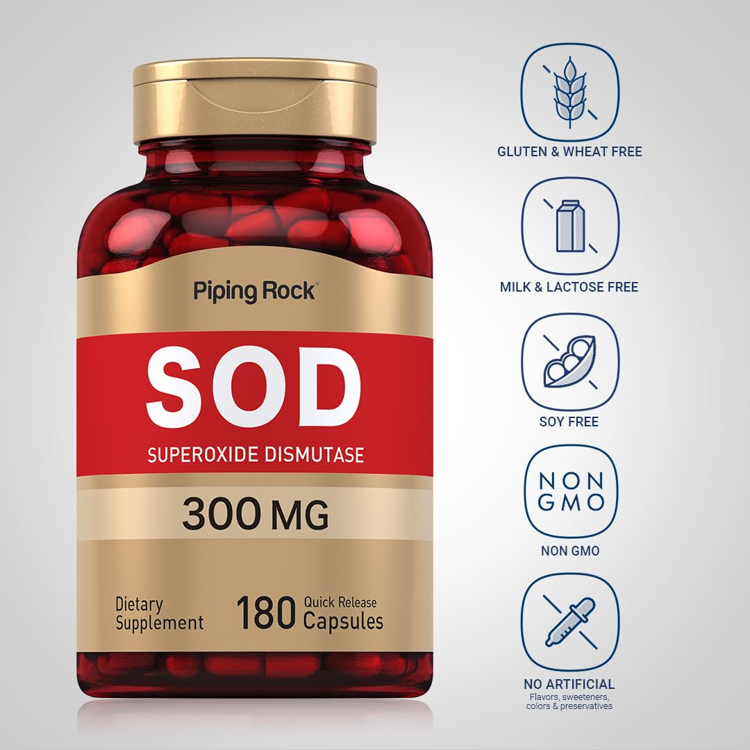 Piping Rock Superoxide Dismutase Supplement Capsule, 180 Count