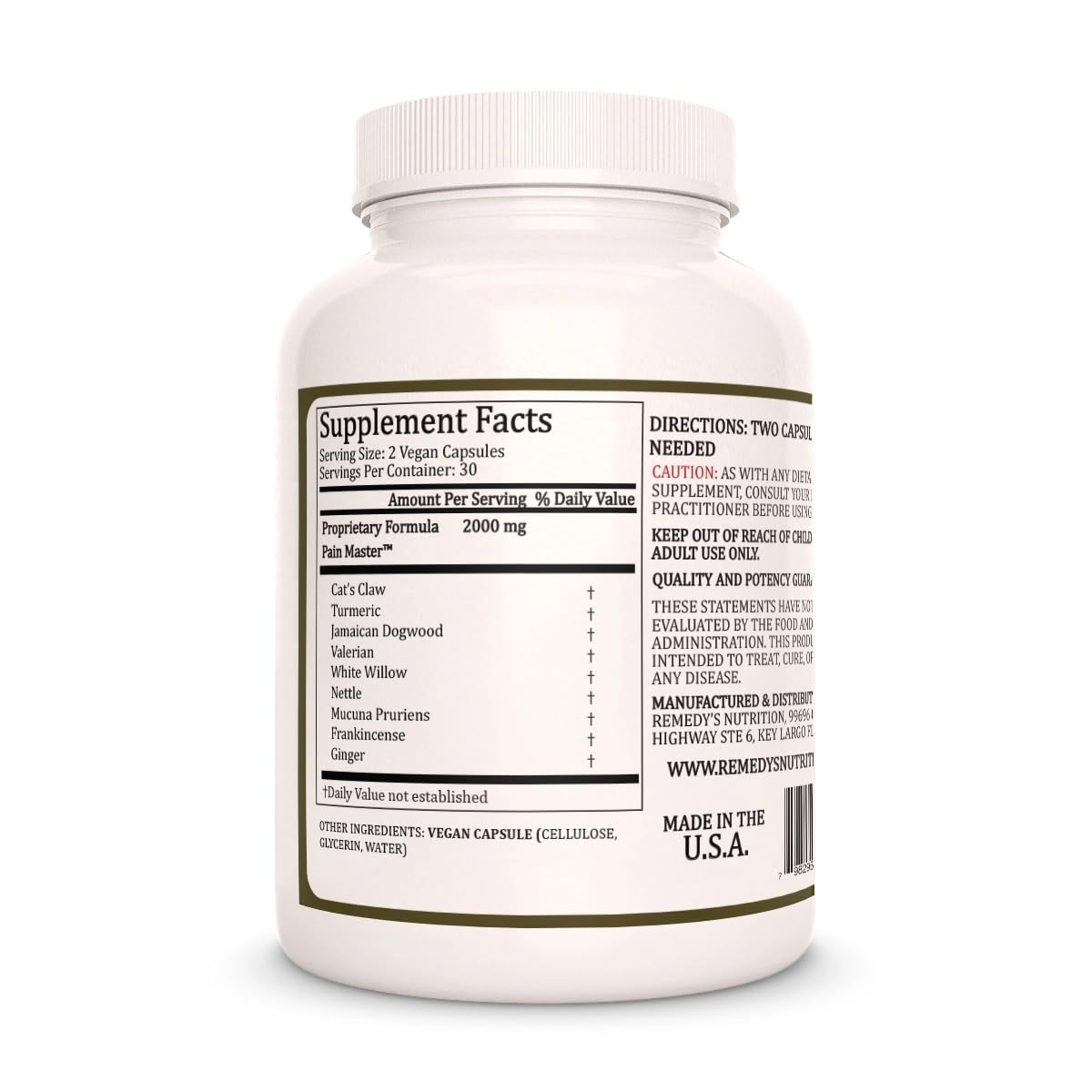 Remedy’s Nutrition Pain Master Capsules 60 Count