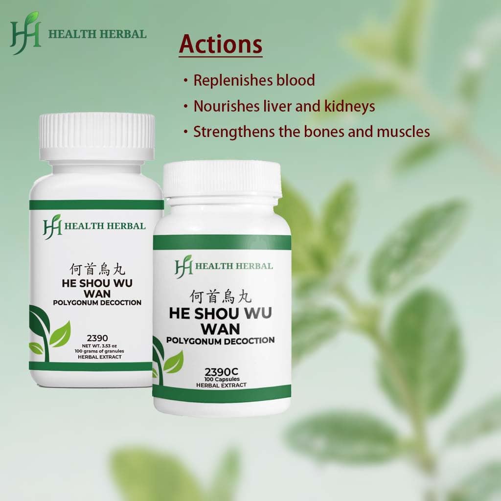 Health Herbal He Shou Wu Wan/Polygonum Decoction Granule Powder, 3.53 oz