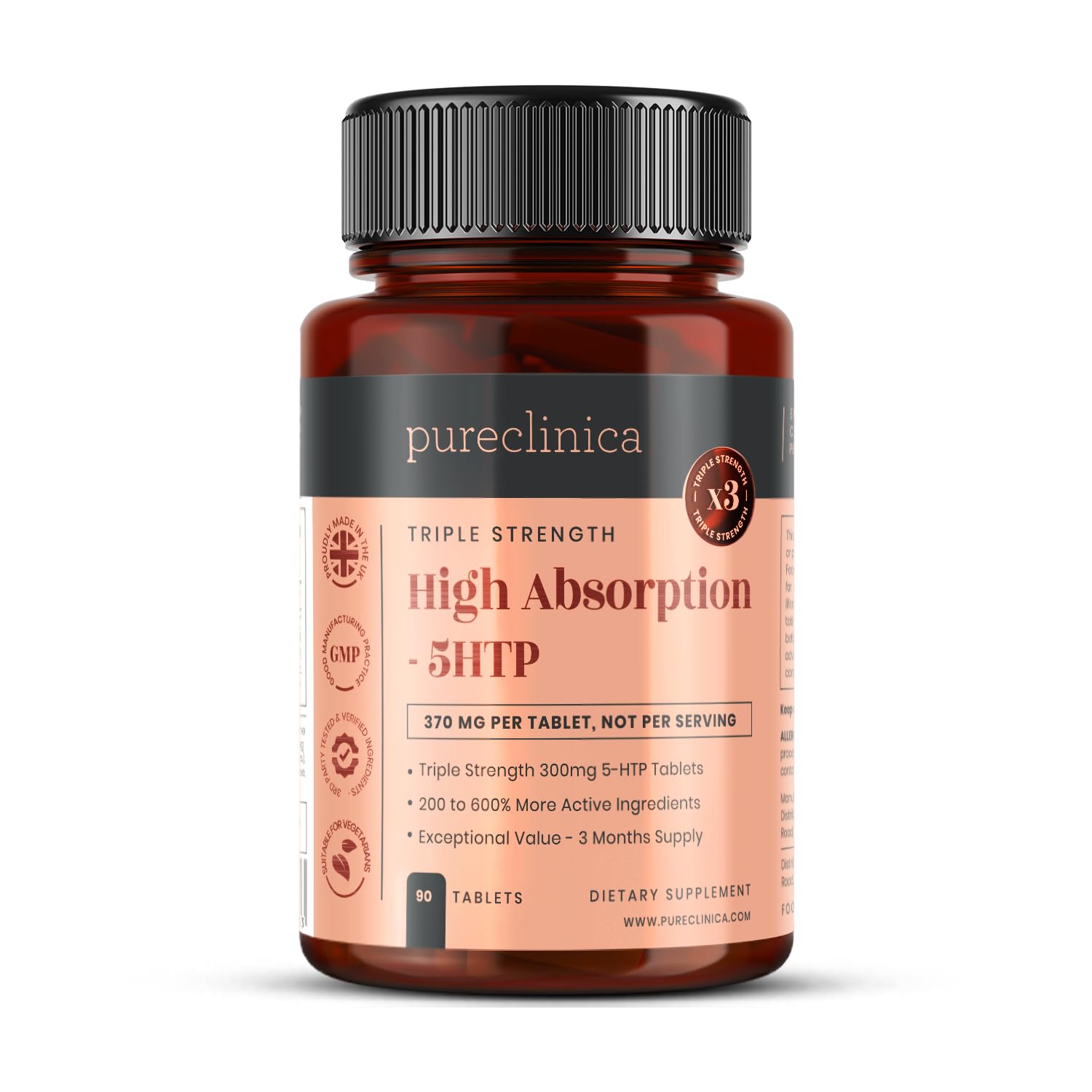pureclinica 5-HTP 300mg Tablets, 90 Count