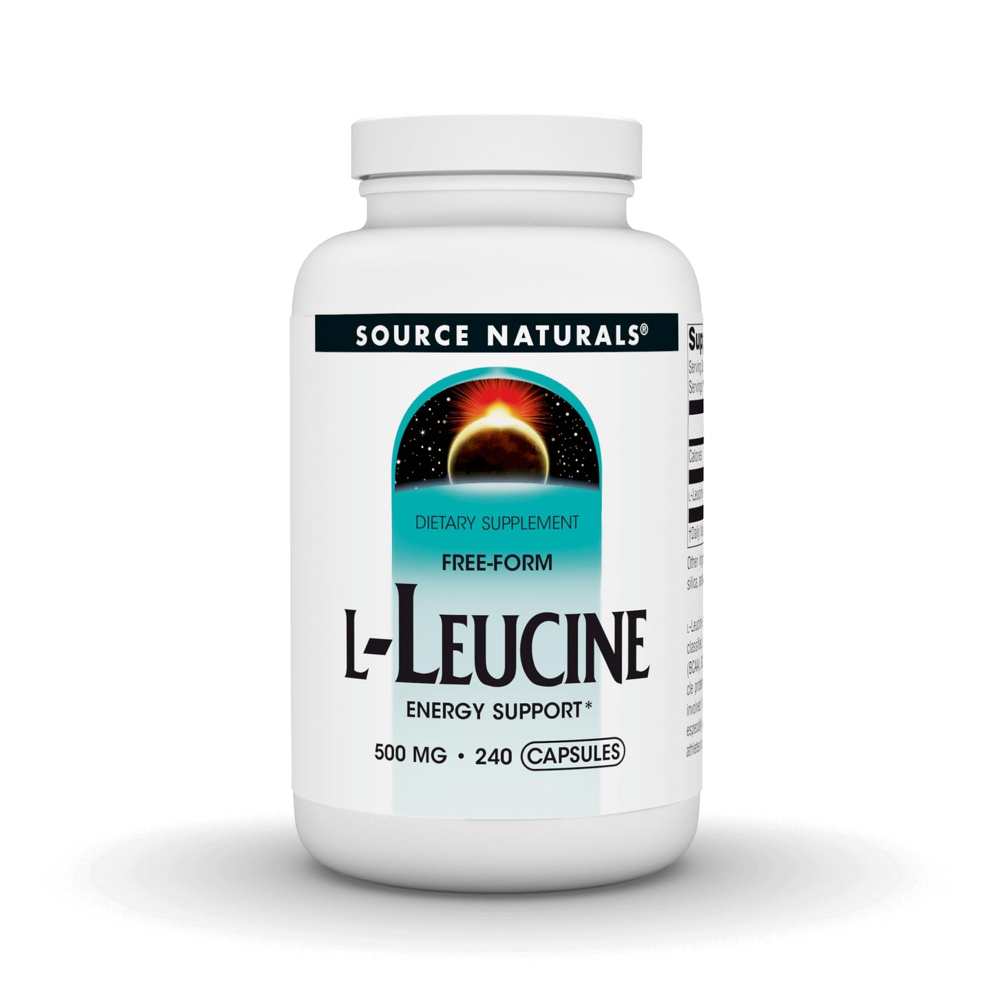 Source Naturals L-Leucine Free Form Essential Amino Acid Supplement for Energy Support 500 mg 240 Capsules