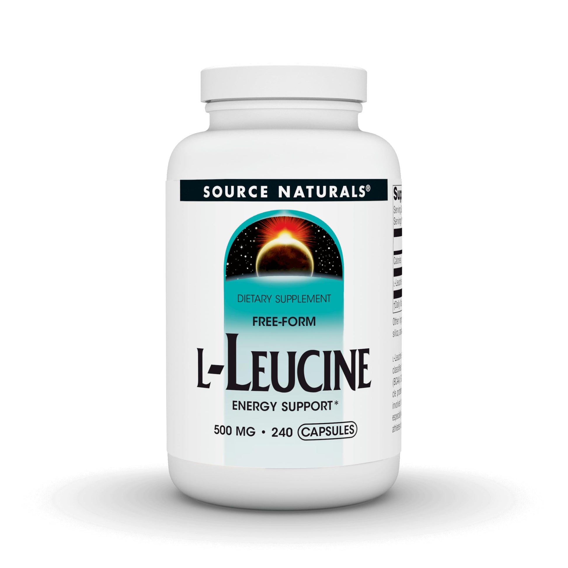 Source Naturals L-Leucine Free Form Essential Amino Acid Supplement for Energy Support 500 mg 240 Capsules