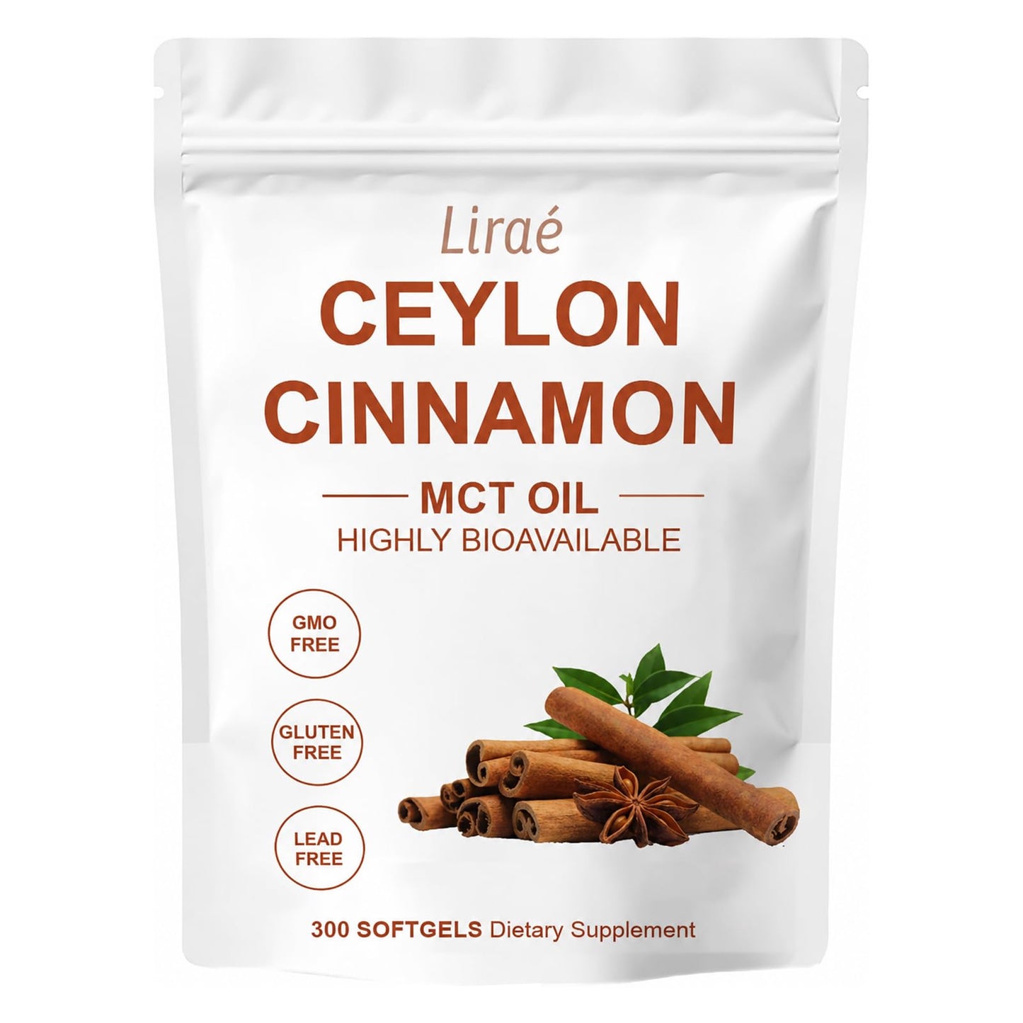 LIRAE Ceylon Cinnamon Softgels, 300 Softgels