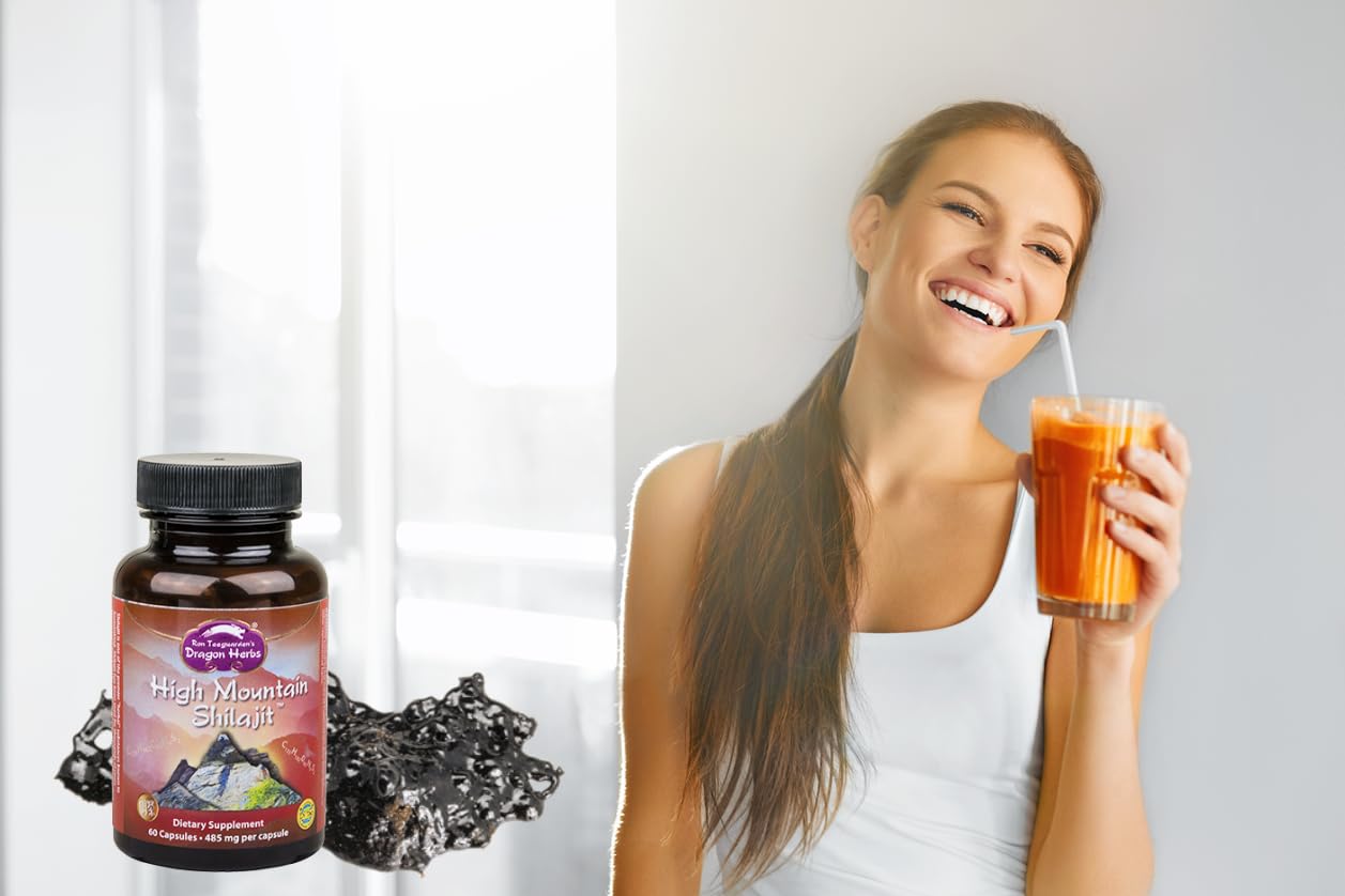 Dragon Herbs High Mountain Shilajit 450 mg Capsules, 60 Count