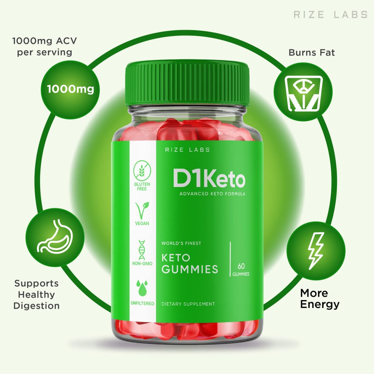 Rize Labs D1 Keto Gummies 300 Gummies