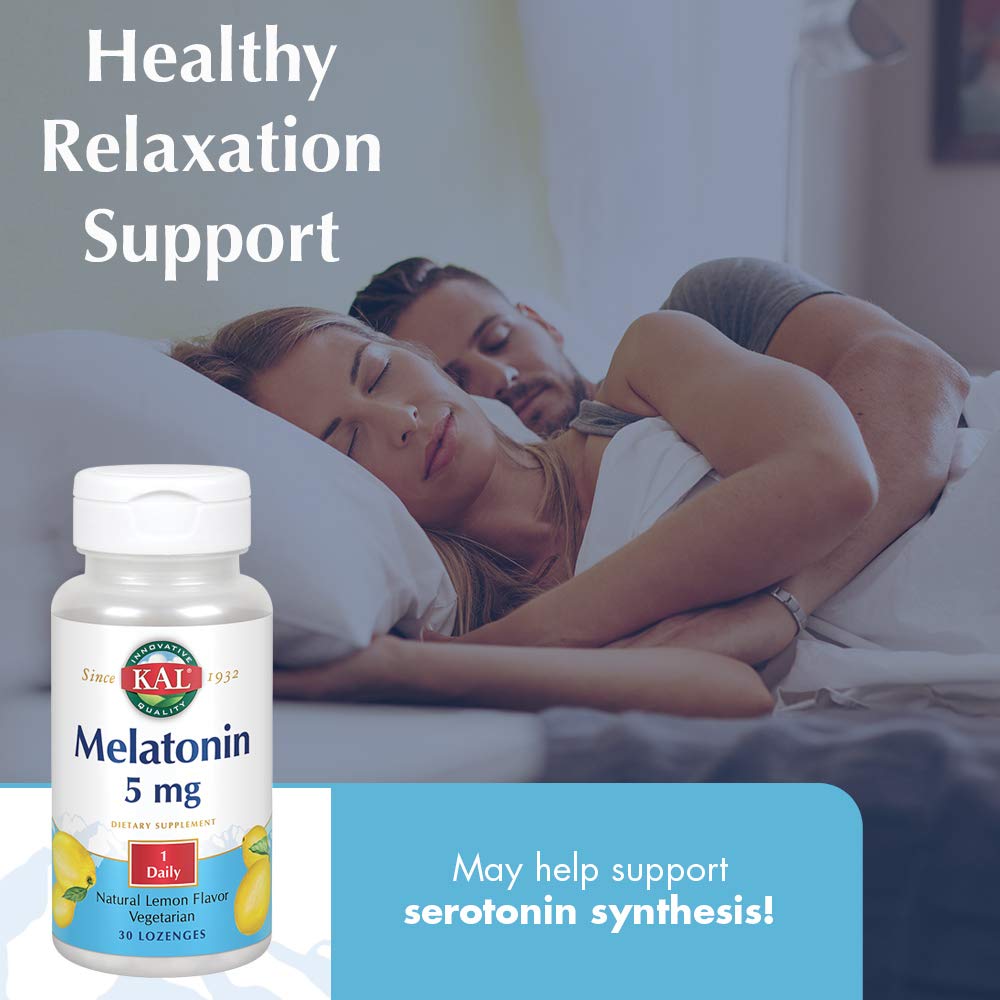 KAL Melatonin 5 mg Lemon Tablets, 30 Count