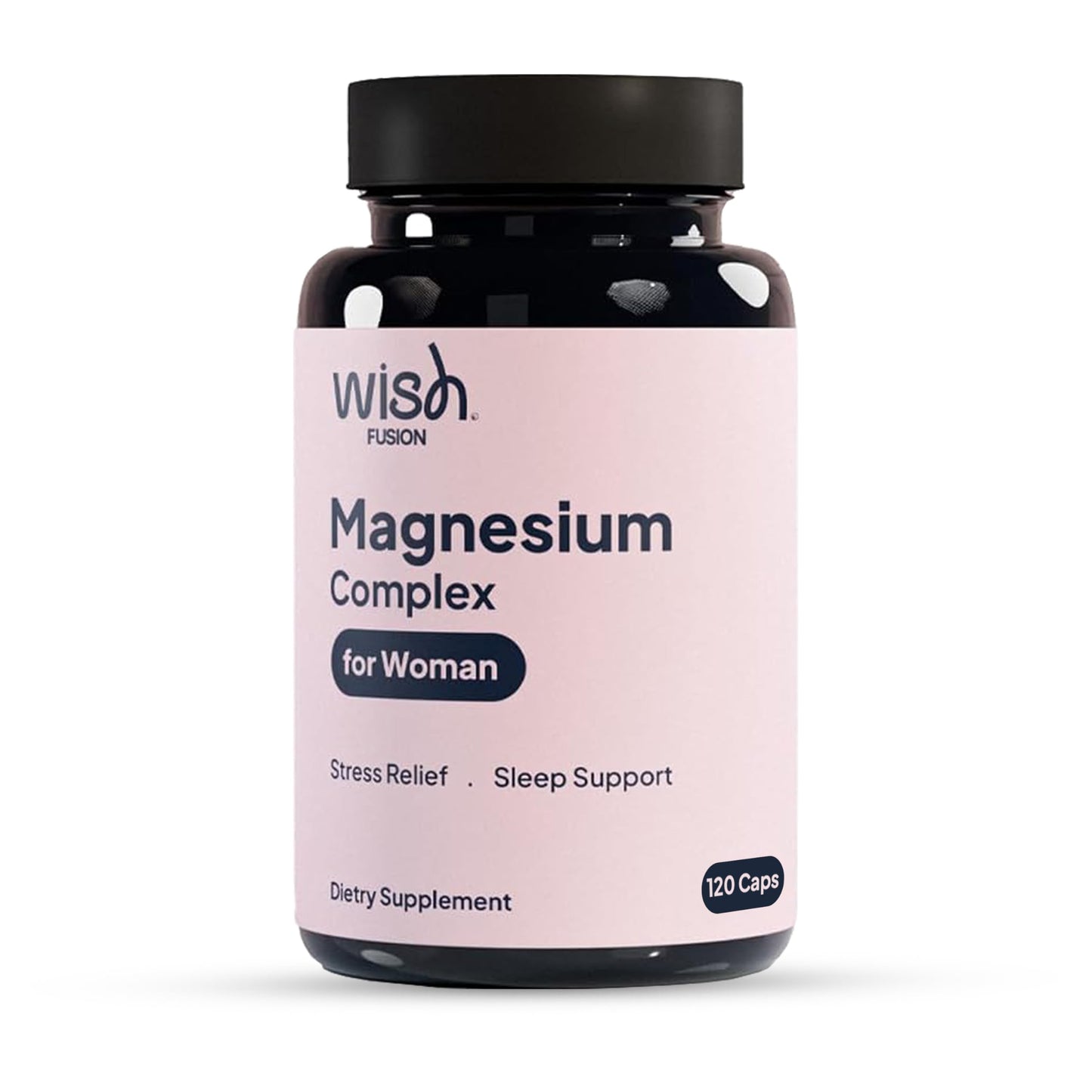 Wish Fusion Magnesium Complex for Women 500mg Triple Magnesium Complex with Magnesium Glycinate, Citrate & Malate High Absorption Magnesium Supplement for Mood, Stress Relief & Hormonal Balance Capsules 120 Count