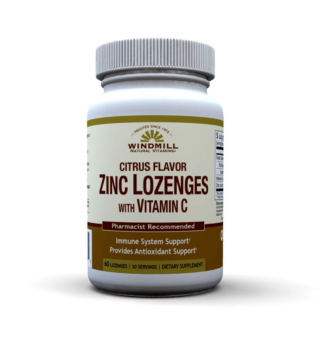 Windmill Zinc Lozenges with Vitamin C Honey Lemon Flavor, Lozenge, 60 Lozenges