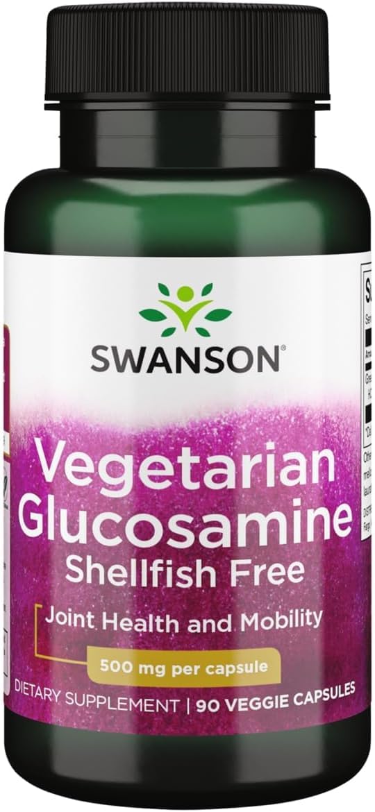Swanson Vegetarian Glucosamine - Shellfish Free 500 mg Vegan Capsules, 90 Count