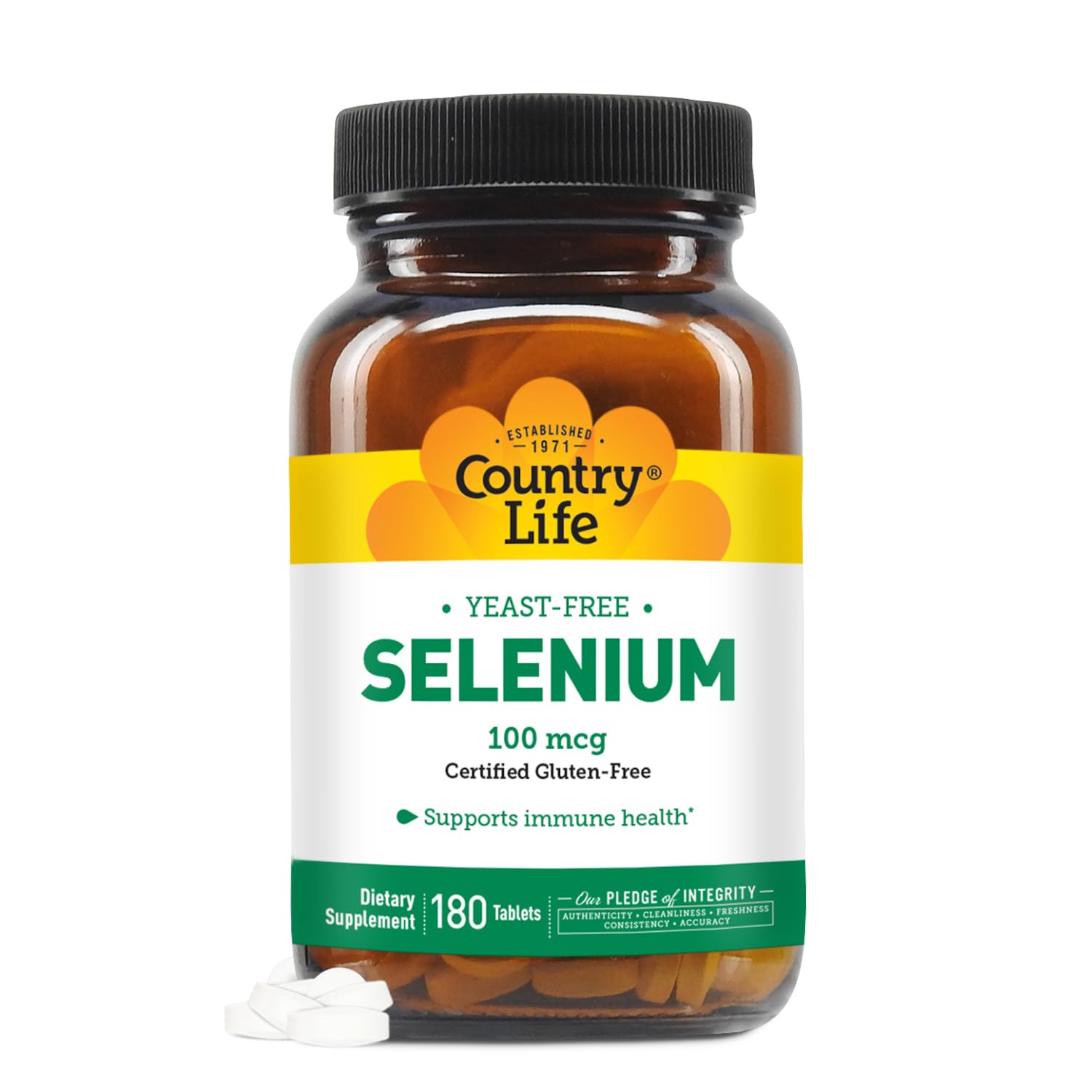 Country Life Selenium 100 mcg, 180 Tablets