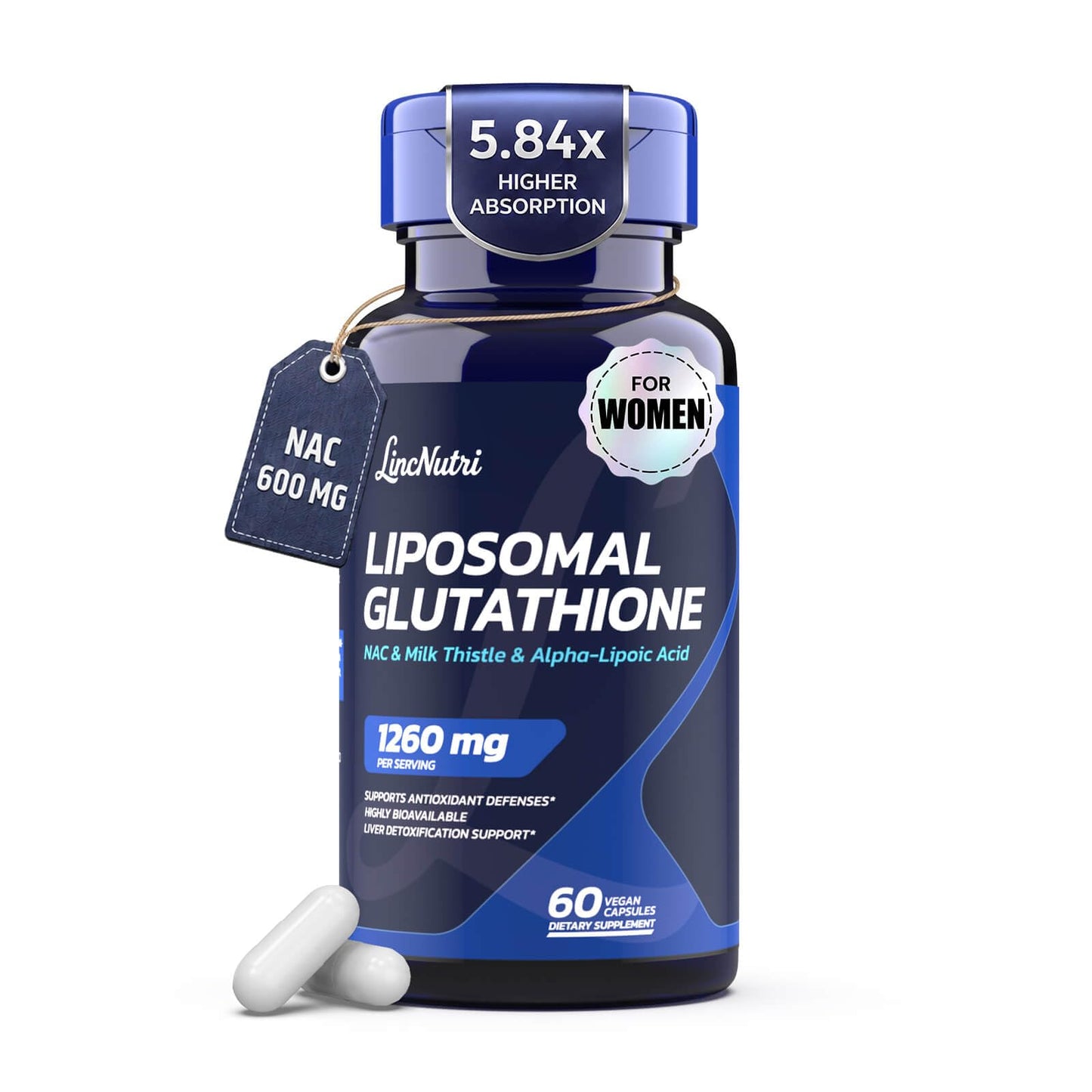 LincNutri Liposomal Glutathione for Women 60 Capsules
