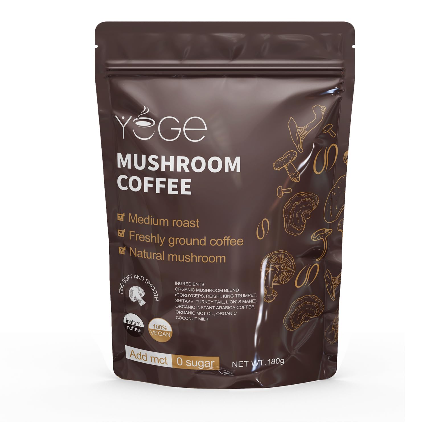 YEGE Mushroom Coffee Powder 30 Servings