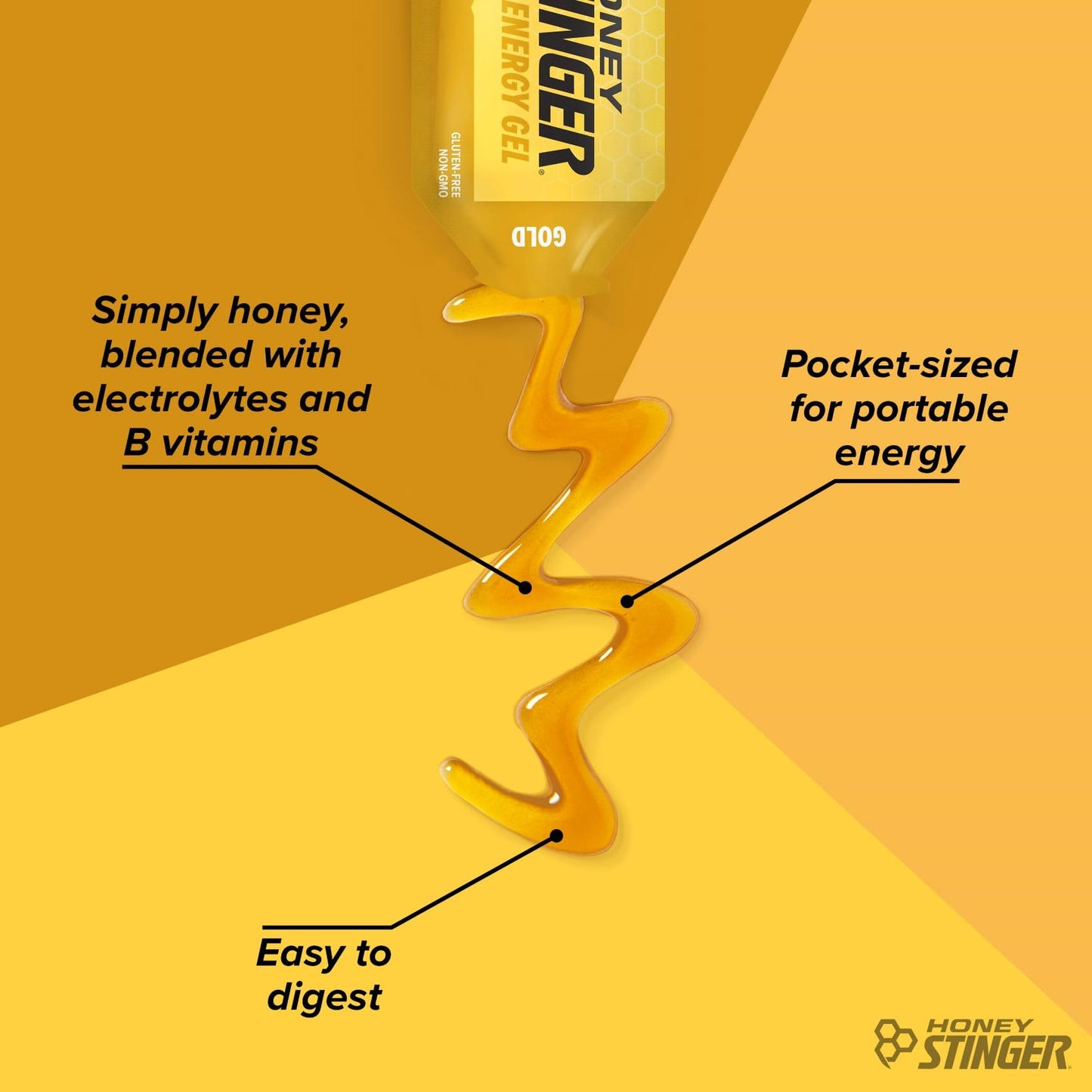 Honey Stinger Gold Energy Gel, Gluten Free & Caffeine Free, for Exercise, Running and Performance, Sports Nutrition for Home & Gym, Pre and Mid Workout, 24 Pack, 26.4 Ounce