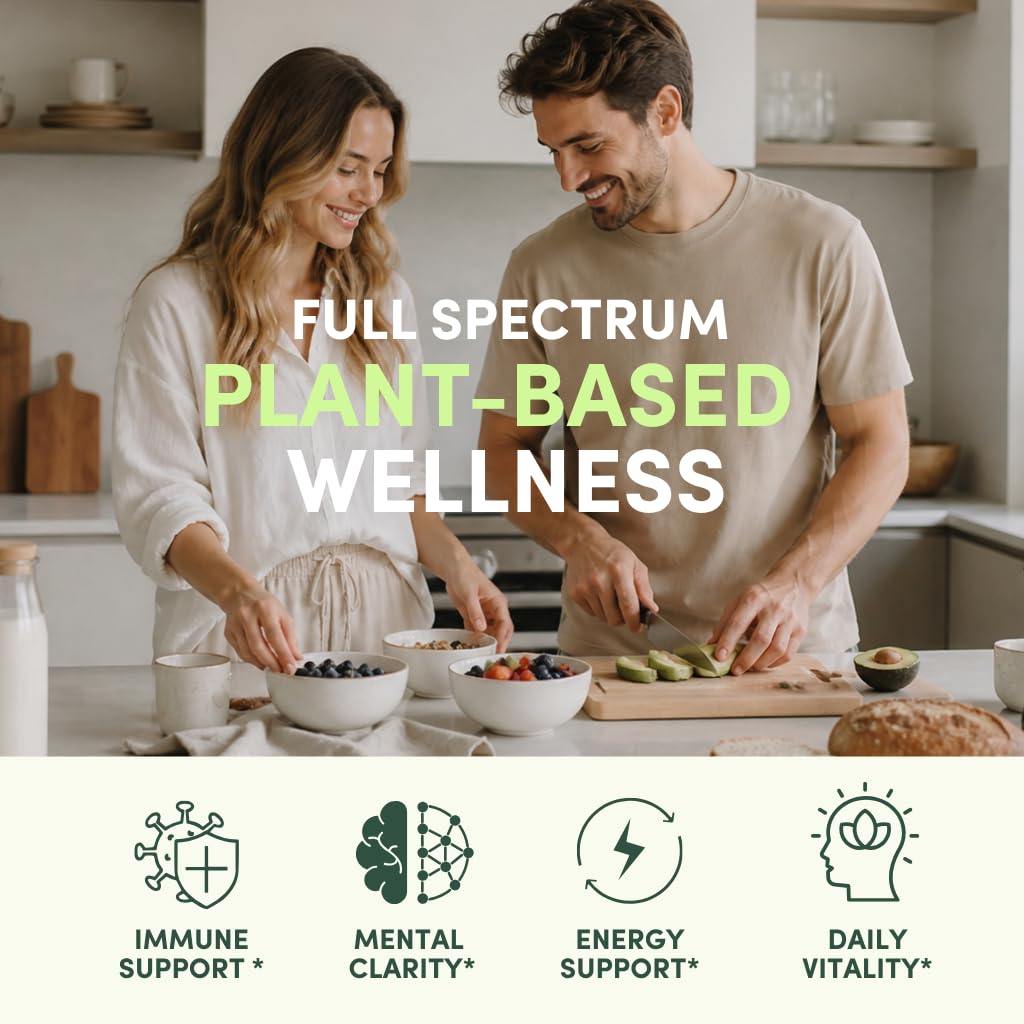 AROMAVITA Spirulina Capsule 1500mg Per Serving – Made with Organic Spirulina – Plant-Based Daily Wellness Support with Naturally Occurring Protein, Iron & Phytonutrients, 90 Vegan Capsules
