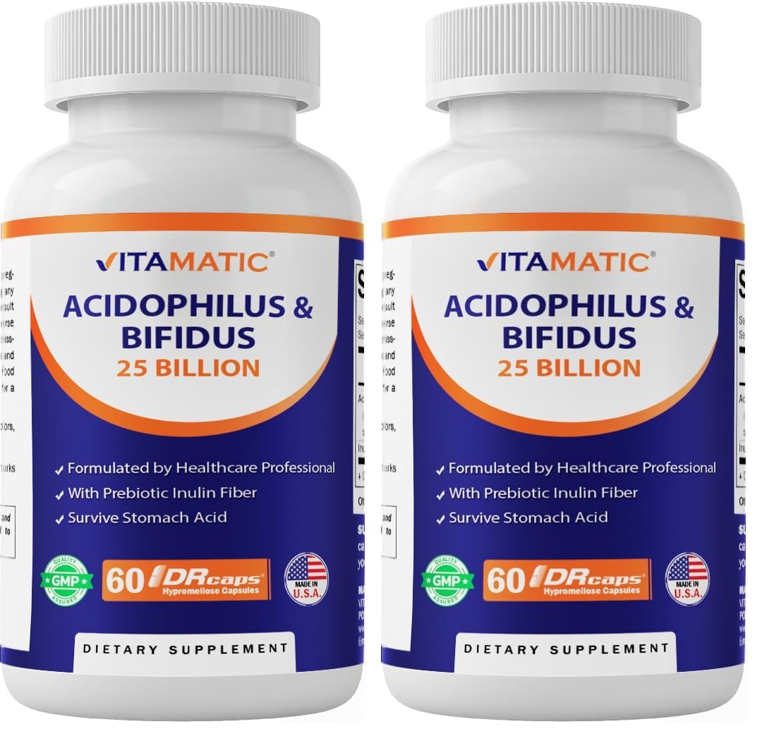 Vitamatic Acidophilus Bifidus 25 Billion DR Capsule, 120 Capsules