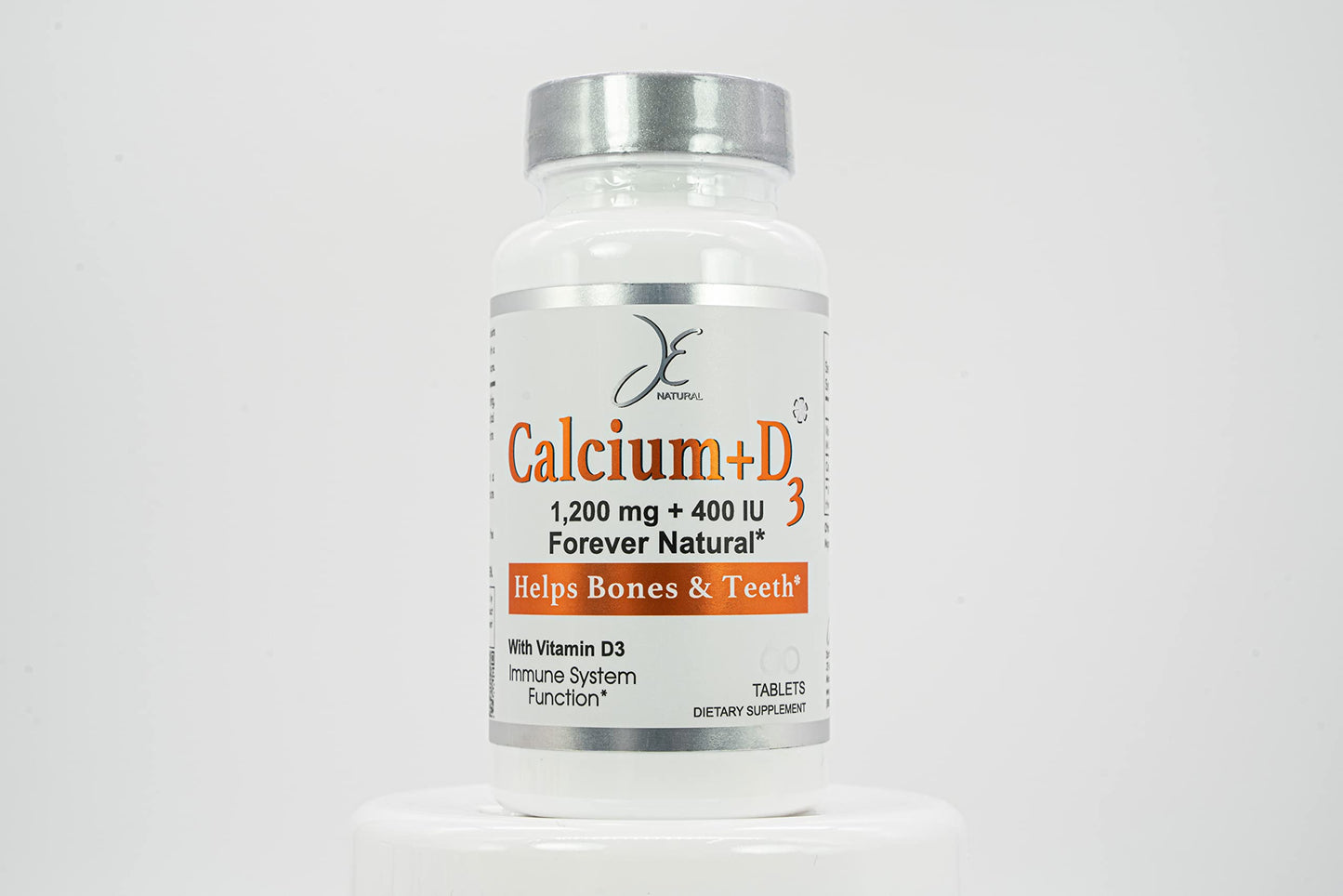 Generic JE Natural Calcium 1200 mg + D3 400 IU Tablets, 60 Count