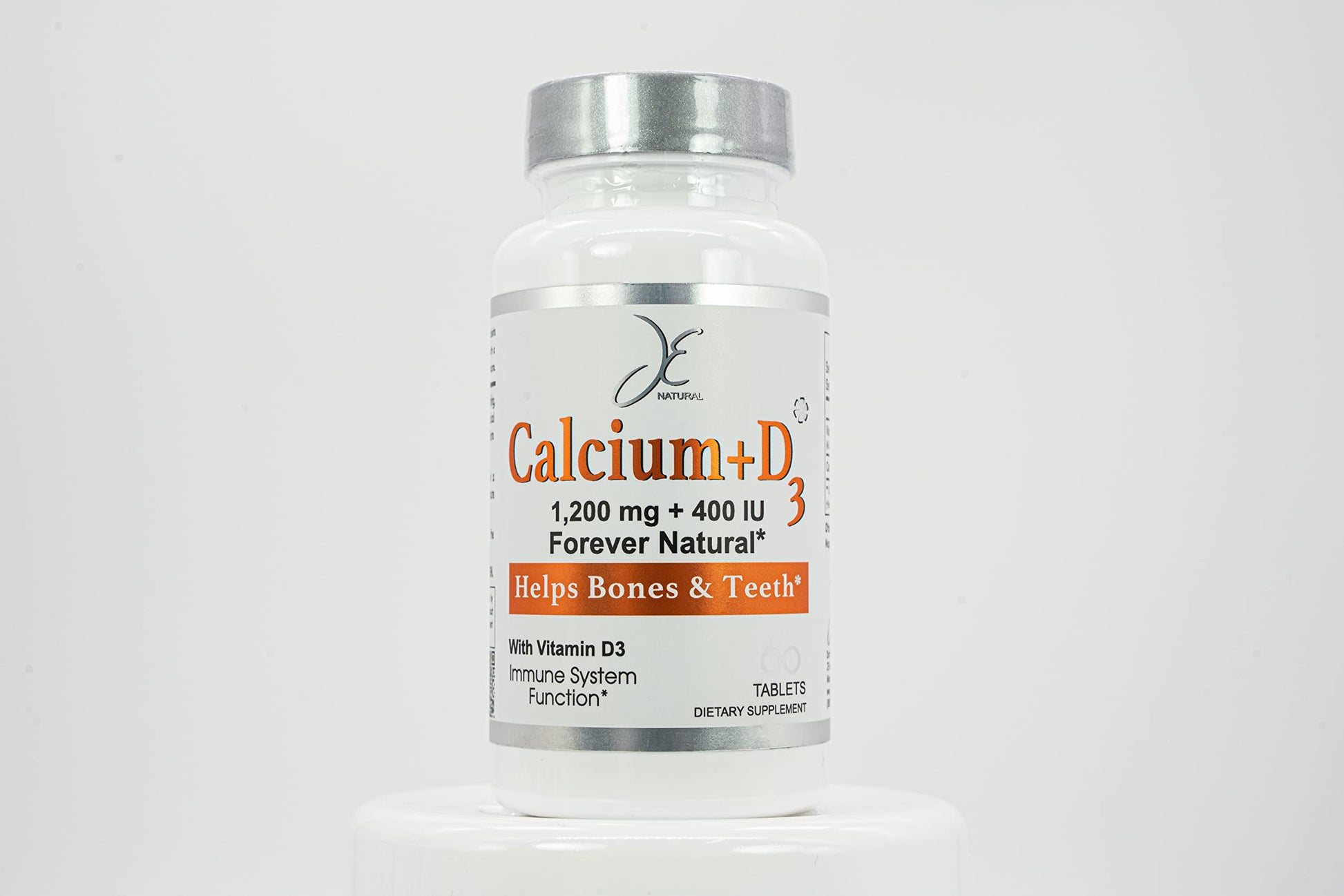 Generic JE Natural Calcium 1200 mg + D3 400 IU Tablets, 60 Count