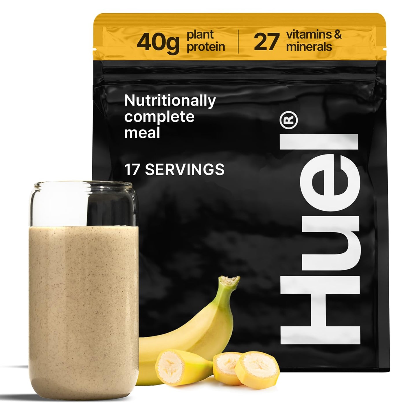 Huel Black Edition Banana 40g Vegan Protein Powder, 53.92 oz