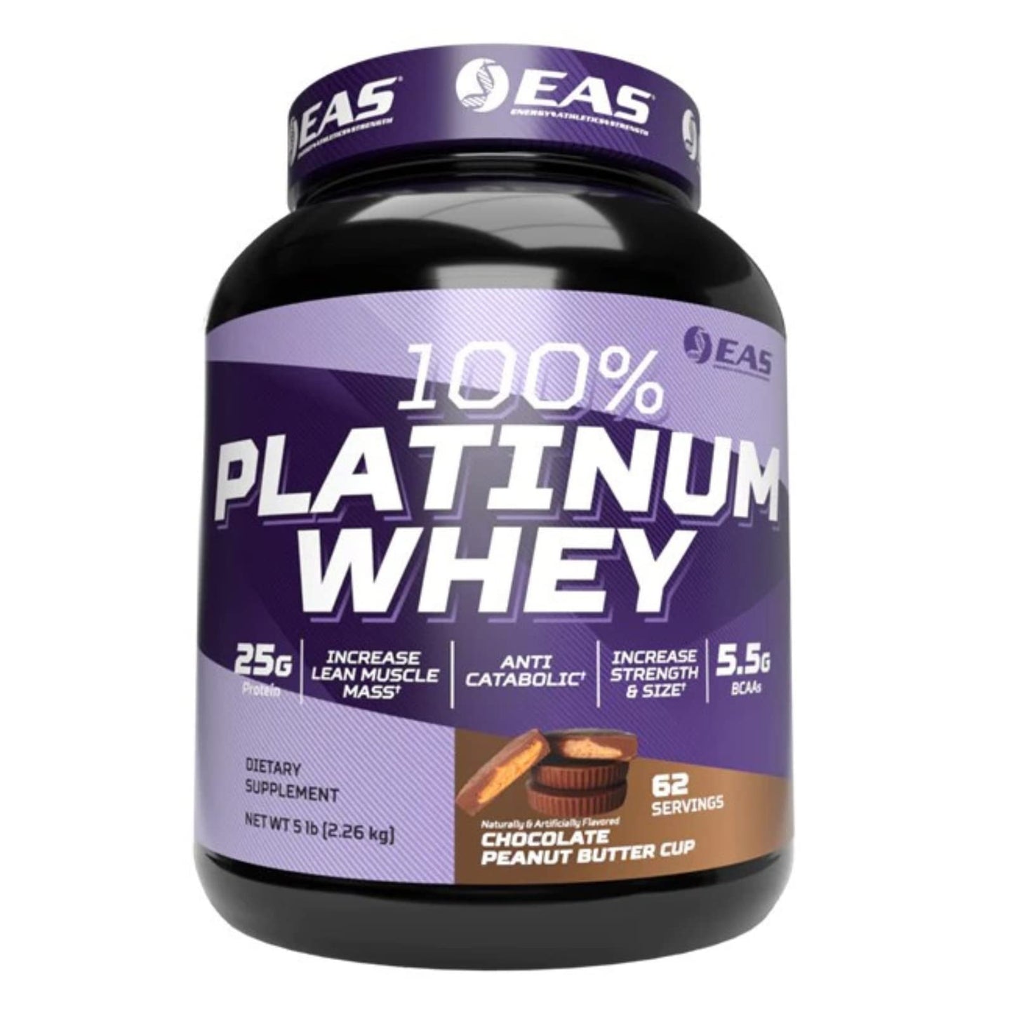 Experimental and Applied Sciences EAS 100% Platinum Whey Protein Powder, Chocolate Peanut Butter Cup, 5 Pound, 80 Servings