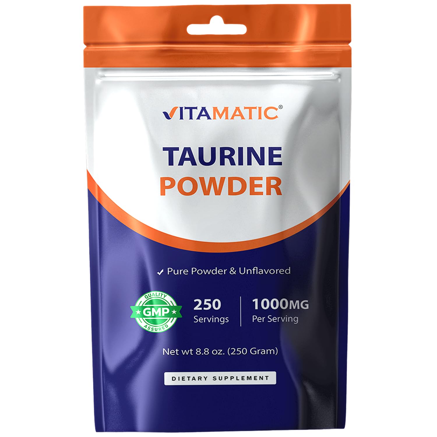 Vitamatic Pure Taurine 1000mg Powder 8.8 oz