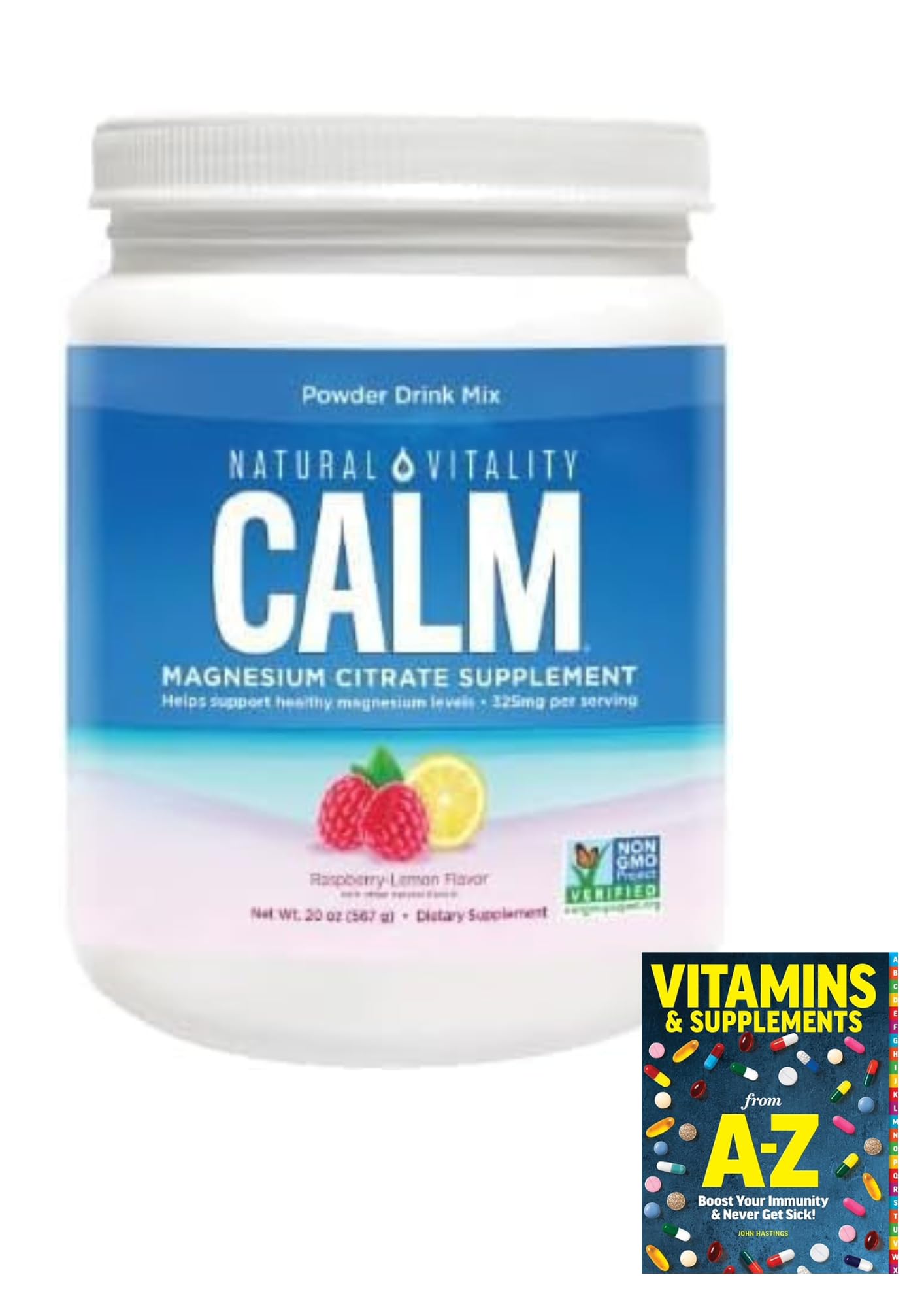 Generic Calm Magnesium Citrate Powder, Raspberry Lemon Flavor, 20 Ounces