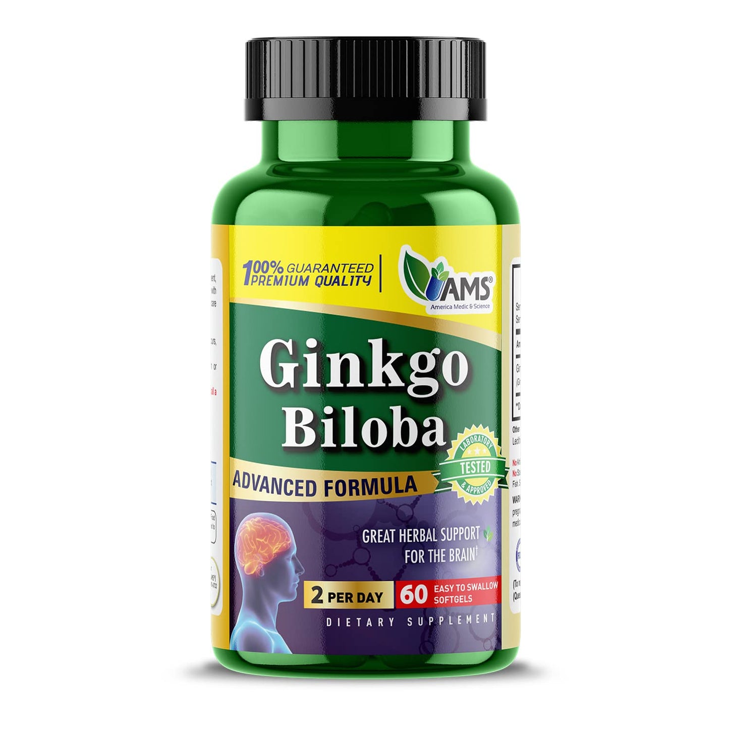 America Medic & Science Ginkgo Biloba 60mg Softgels 60 Count