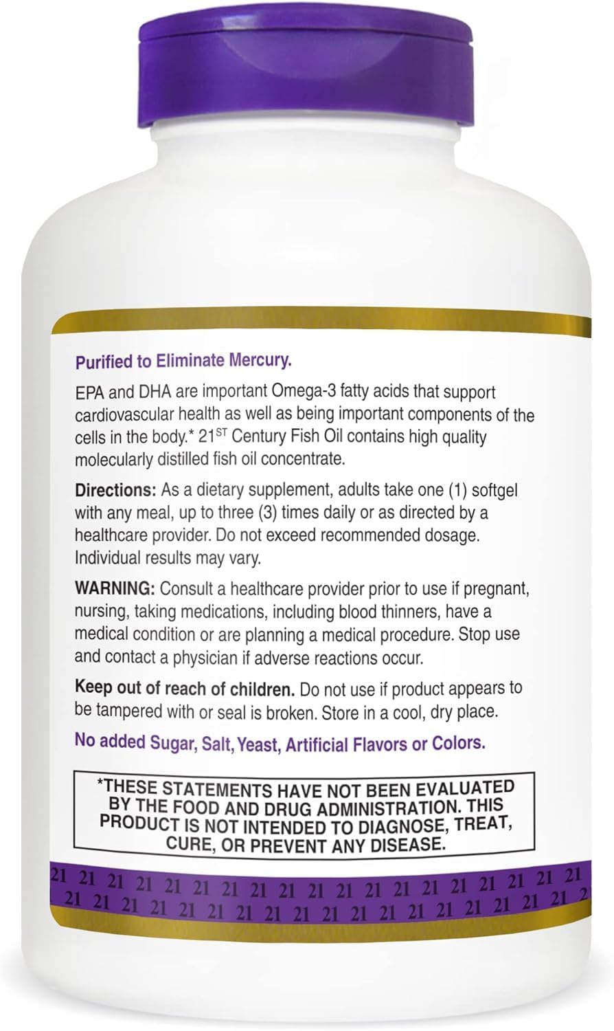 21st Century Fish Oil Omega 3-6 1200 mg Softgels, 140 Count