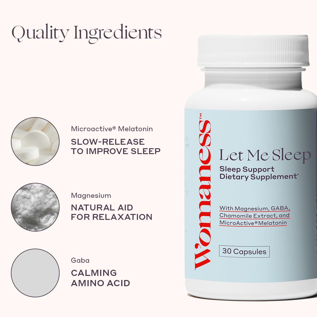 Womaness Let Me Sleep Sleep Aid for Adults 30 Capsules