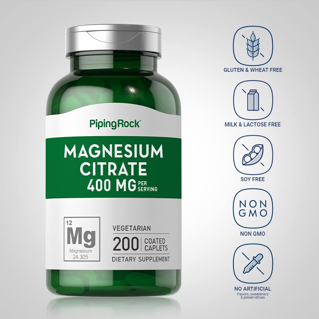 Piping Rock Magnesium Citrate 400 mg Caplets 200