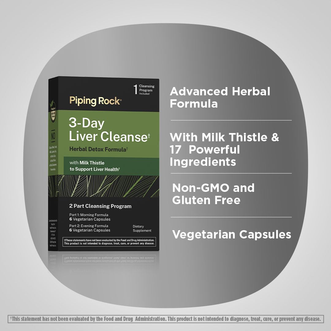 Piping Rock 3-Day Liver Cleanse Capsules, 12 Count