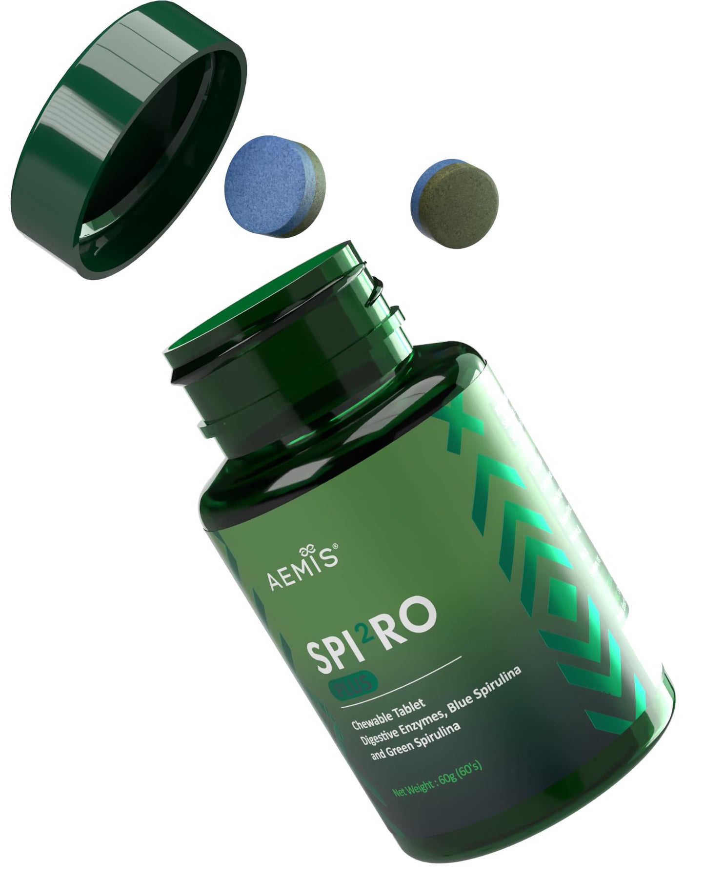 WELLOUS Aemis Spi2ro Plus Spirulina Chewable 1 Count
