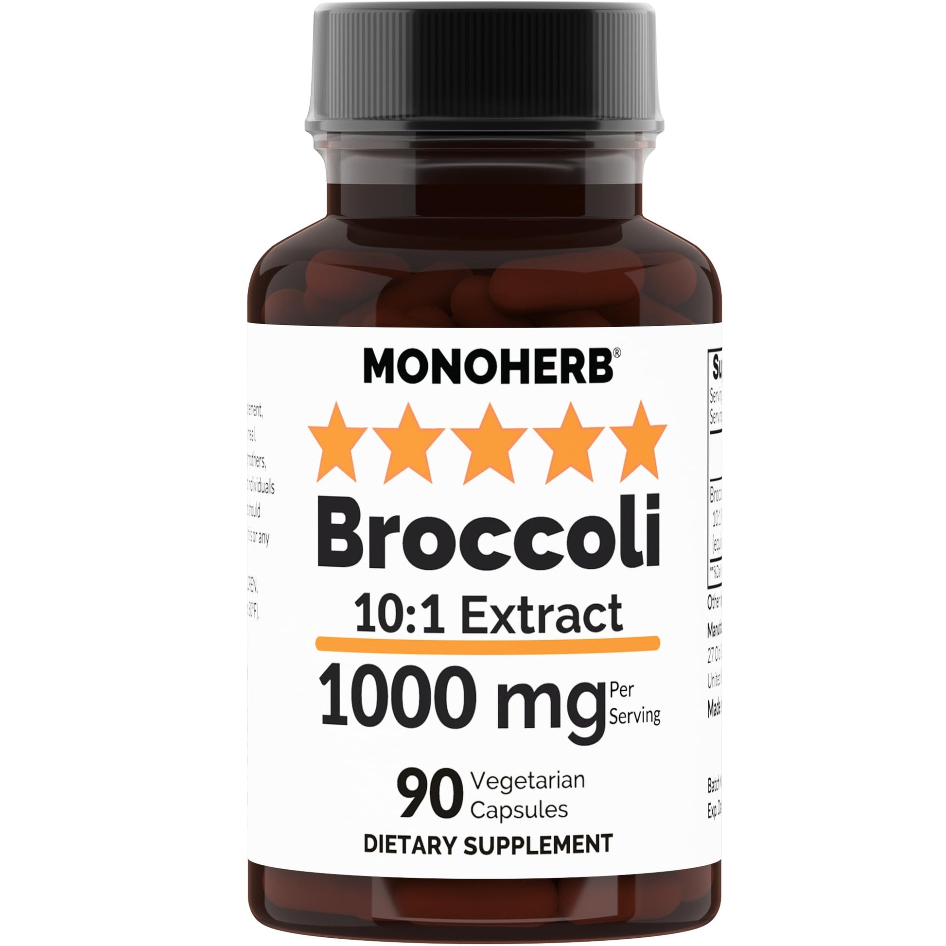 MONOHERB Broccoli 10:1 Extract Capsules 90 Count