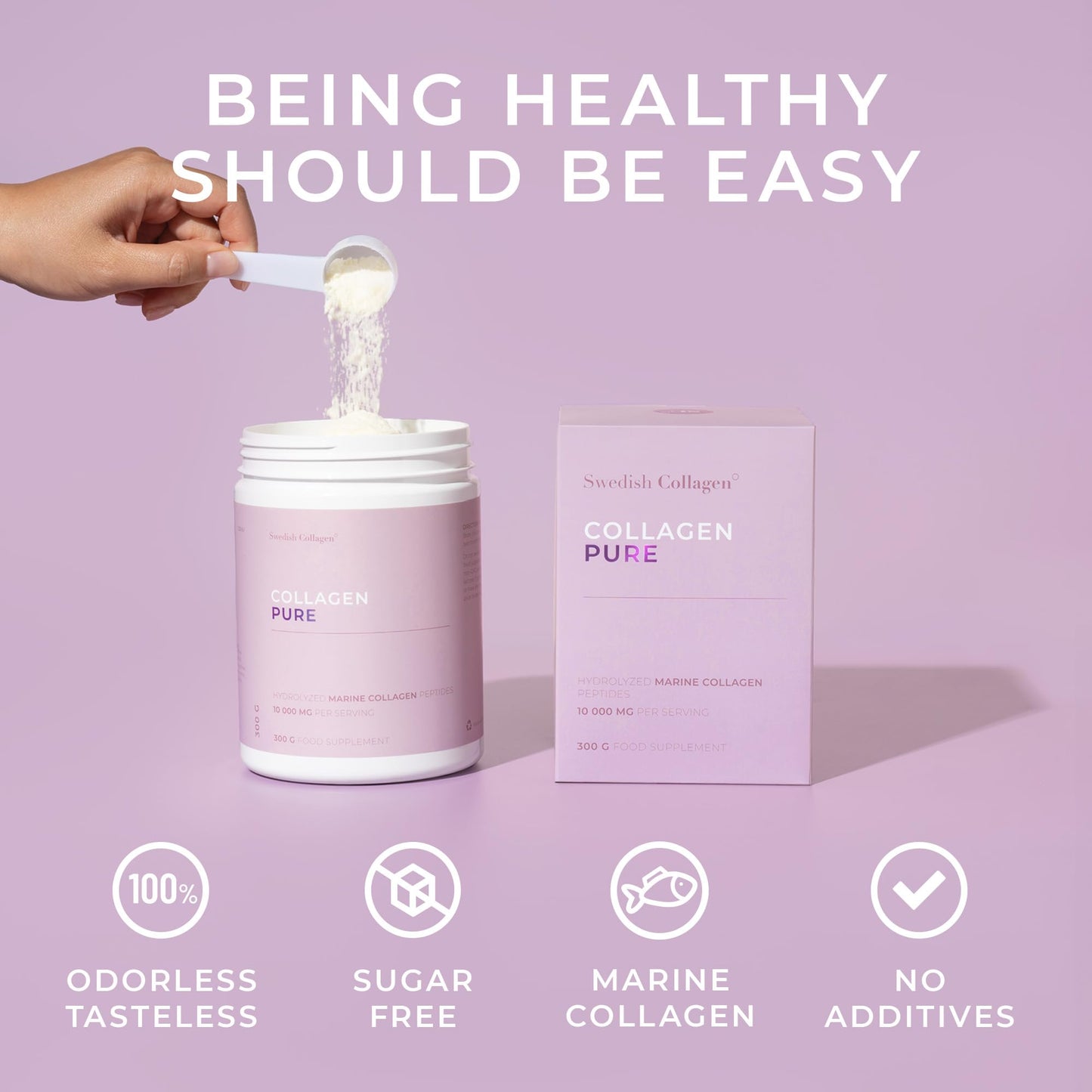 Swedish Collagen Marine Collagen 10,000 mg Powder, 300 g