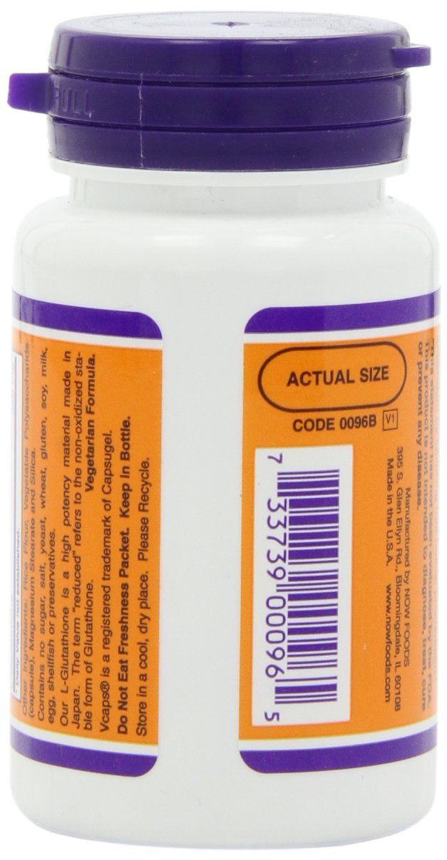 NOW Foods Glutathione 250mg Capsules, 120 Count