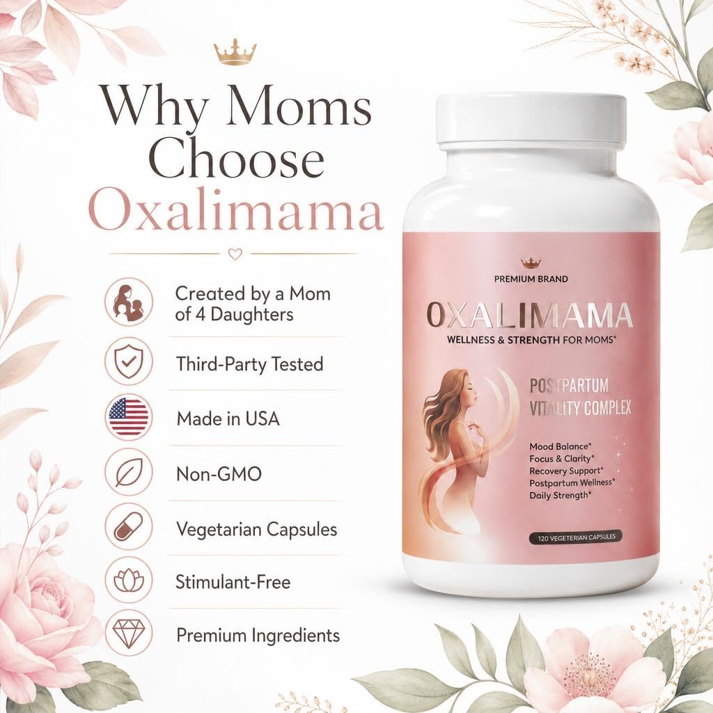 Oxalimama Postpartum Recovery Support Energy, Metabolism & Hormone Balance Capsules, 120 Count