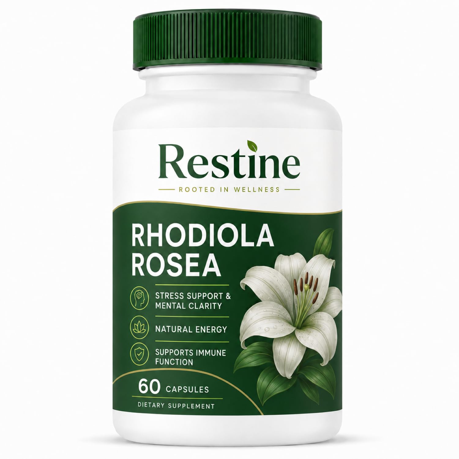 Healthy Flow Restine Rhodiola Rosea Capsules, 60 Capsules