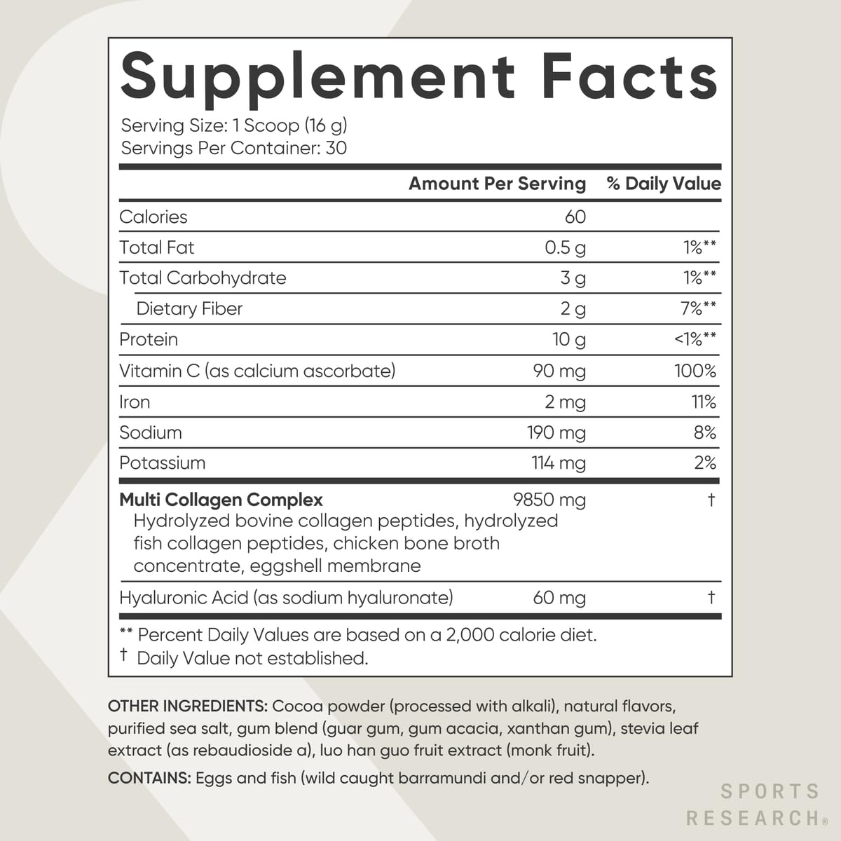 Sports Research Multi Collagen Protein Powder Chocolate, 16.93 oz