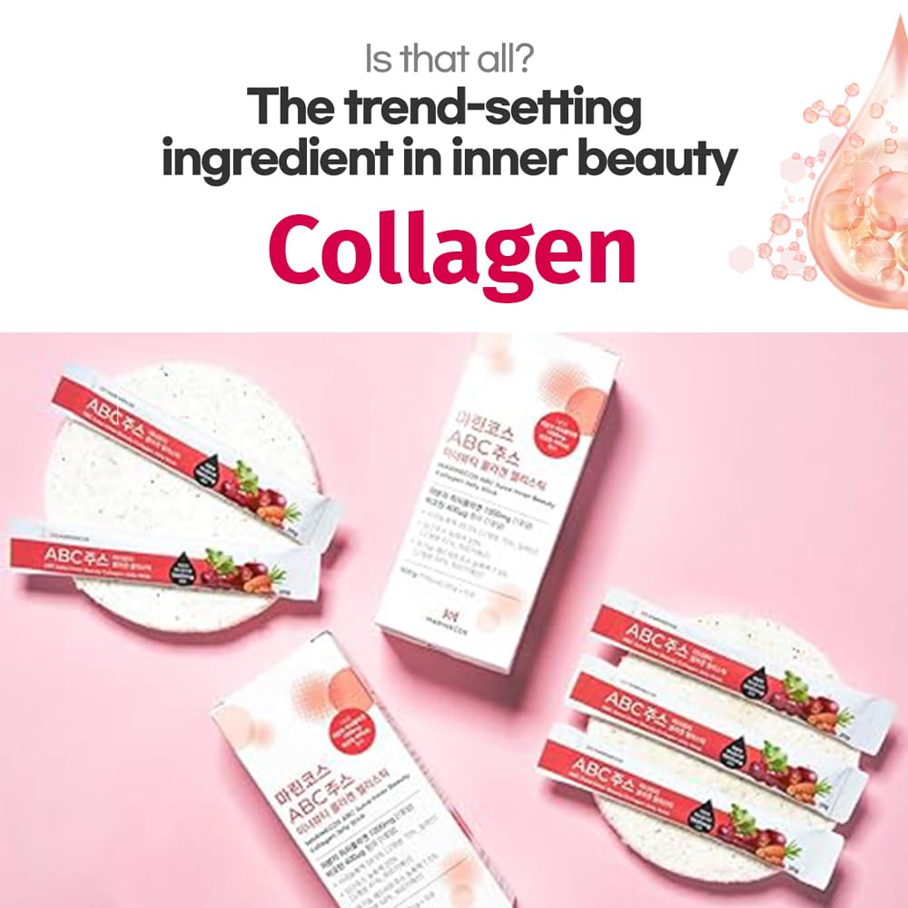 ZIOSTAND ABC Juice Inner Beauty Collagen Jelly Stick Gummy, 15 Count