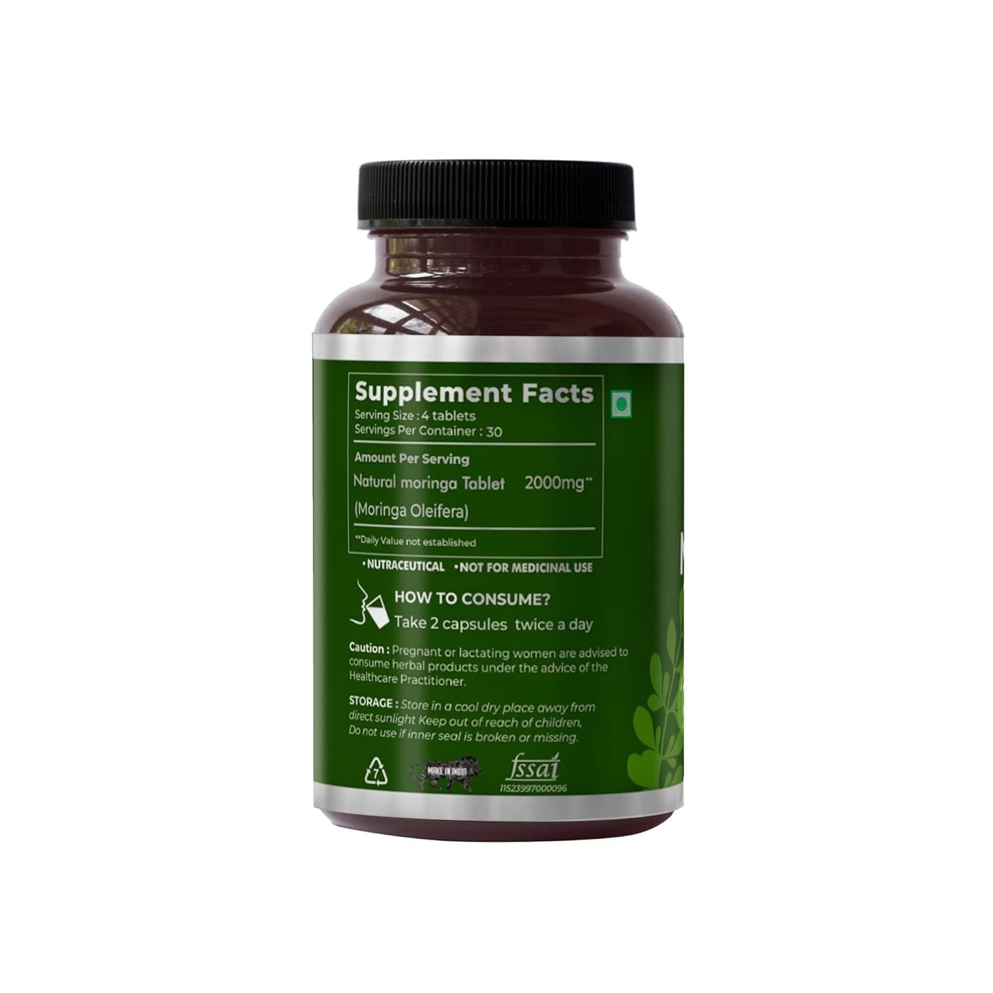 Generic Senta Natural Moringa Tablets, Drumstick Leaf Tablets, 120 Tablets