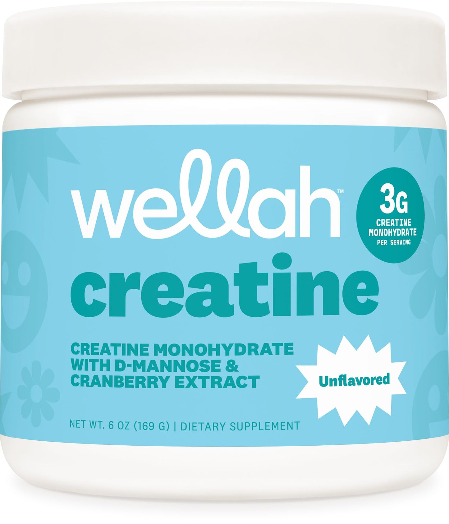 Wellah Creatine for Women Creatine Monohydrate with Dandelion & Cranberry Extract, Powder, 6.1